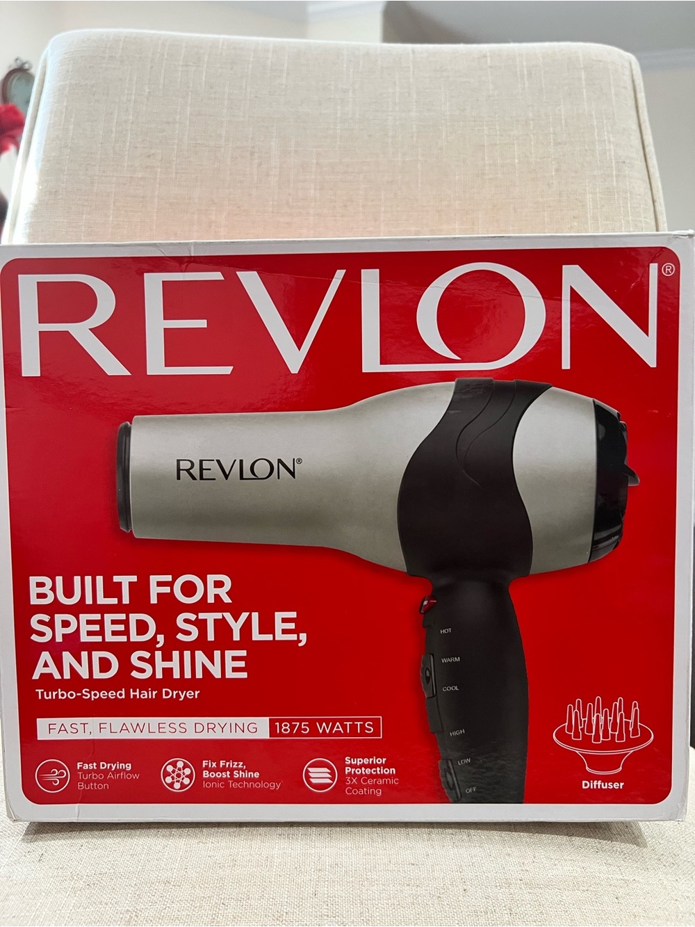 Revlon Turbo Hair Dryer with Volumizing Diffuser Attachment
